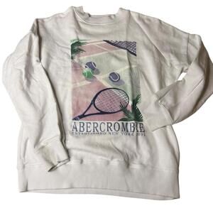 Abercrombie Tennis Graphic Crewneck Note: tagged kids size 14; fits adult small.